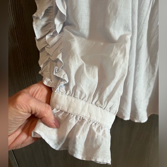 NWOT Zadig & Voltaire Timmy Tomboy ruffles shirt in light blue - Picture 7 of 9